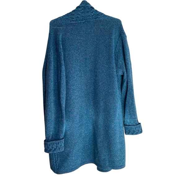 Elegant Teal Open-Front Cardigan - Picture 3 of 6